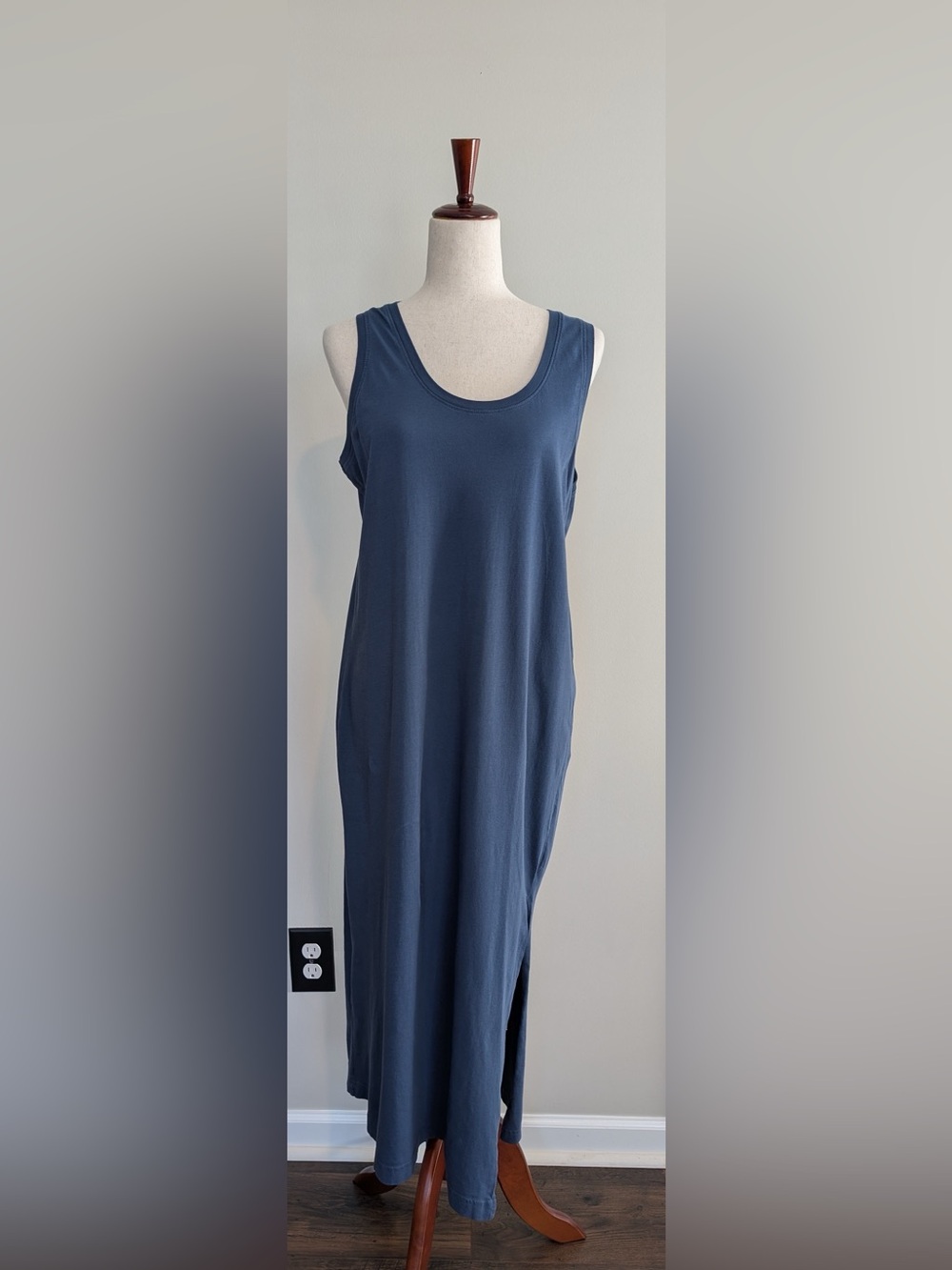 Pact Women's Softspun Tank Midi Dress Organic Cotton in French Navy Size Large